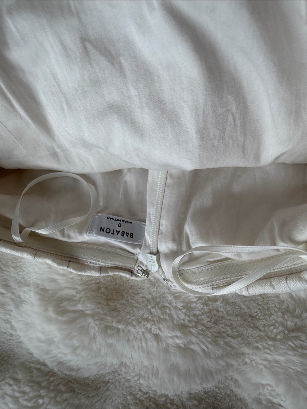 Aritzia Babaton White Striped Linen Tube Top